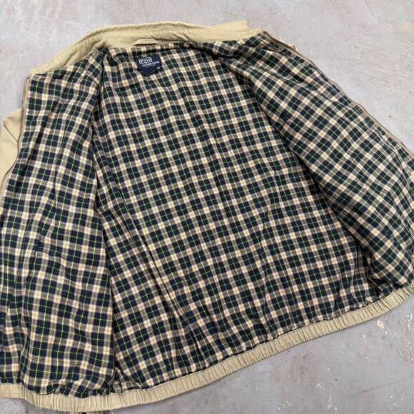 Vintage Polo Ralph Lauren Harrington Jacket USA Made Cotton Twill Beige XL - Picture 7 of 9